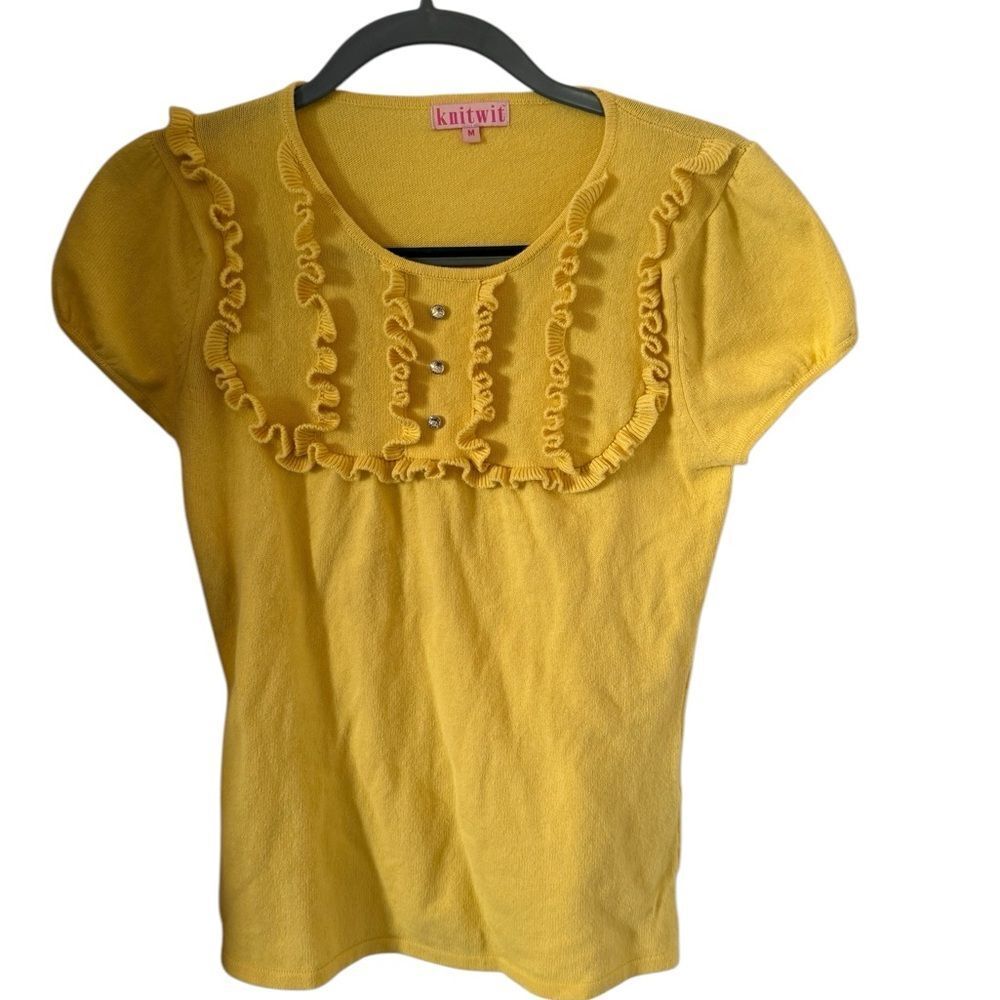 Knitwit Size Medium Short-sleeve sweater shirt Great Cond cashmere blend